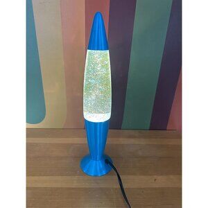 Lava lamp funky groovy silver sparkles blue lamp light blast from the past